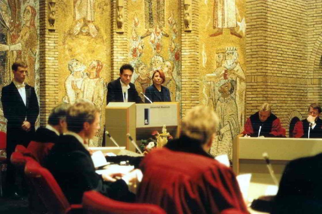Dissertation defense at Maastricht University 1996, the Netherlands